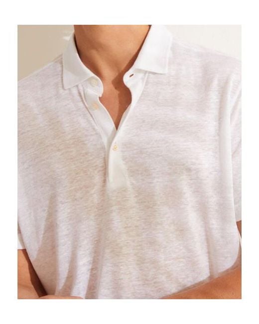 Loro Piana White Short-Sleeved Polo Shirt for men