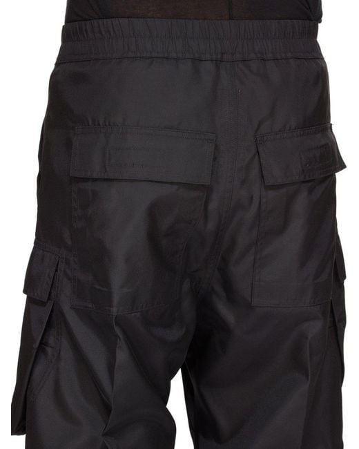 Rick Owens Black Concordians Double Cargo Jumbo Belas Trousers for men