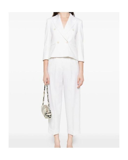 Max Mara White Wool Short Blazer