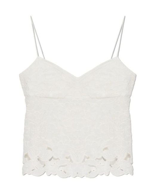 Isabel Marant White Romeka Embroidered Camisole Top