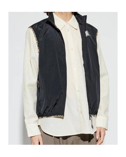 Burberry Blue Ekd Printed Checked-Trim Vest for men