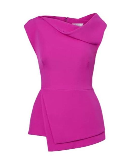 Safiyaa Purple Farrah Draped Crepe Top
