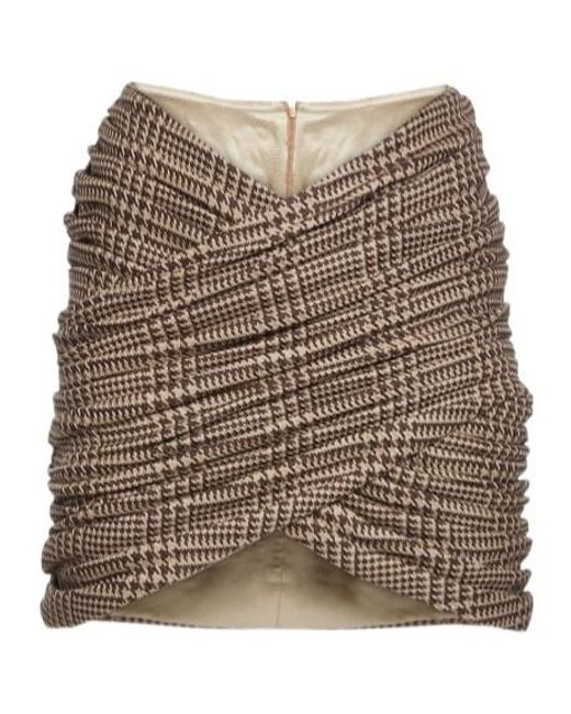 GIUSEPPE DI MORABITO Brown Prince Of Wales Wool Mini Skirt
