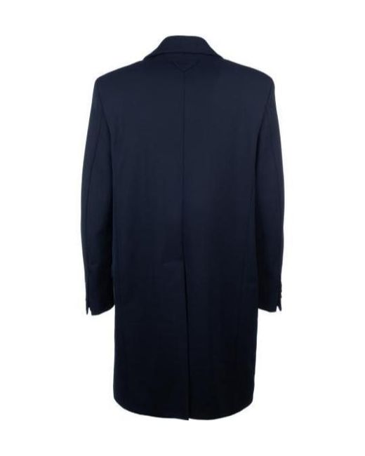 Prada Blue Long-Sleeved Coat for men