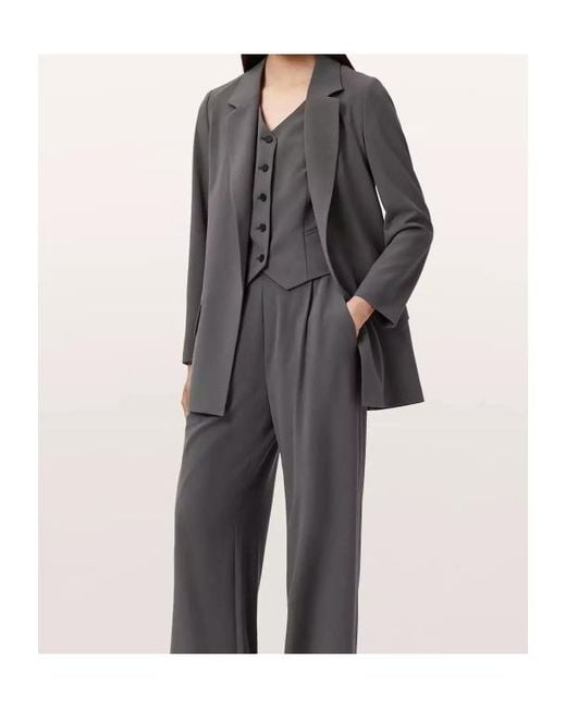 AllSaints Gray Long-Sleeved Suit Jacket