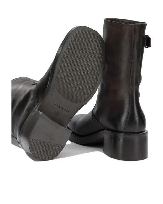 Strategia Black Round-Toe Ankle Boots