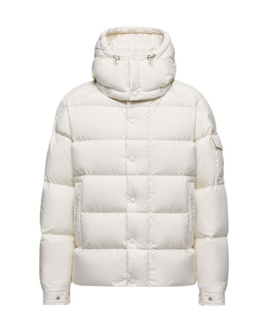 Moncler Gray Maya Hooded Short Down Jacket