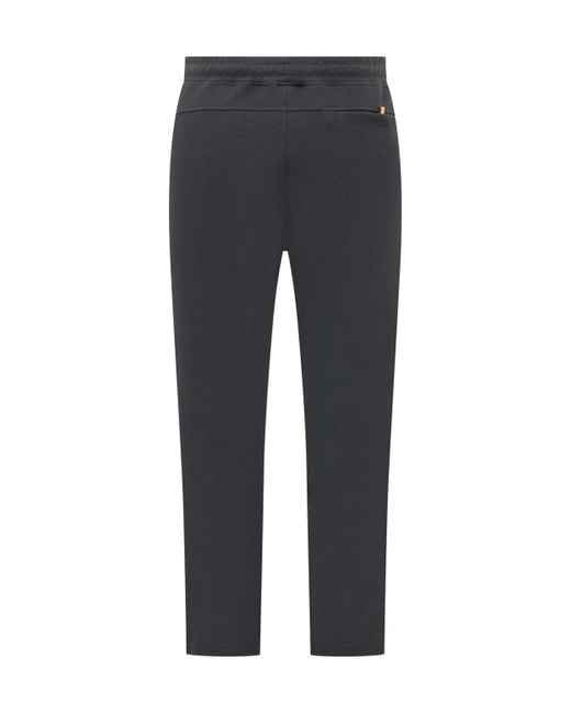 K-Way Blue Logo-Embroidered Tapered Leg Track Pants for men