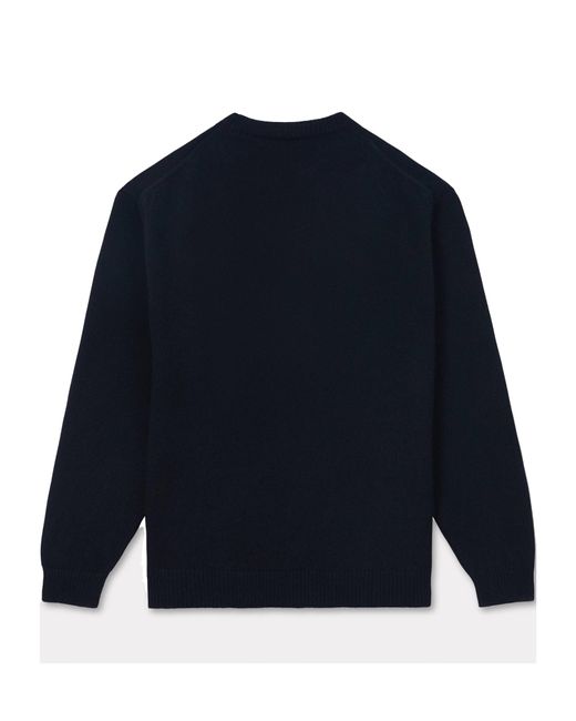 KENZO Blue Boke Flower Embroidered Crew Neck Jumper for men