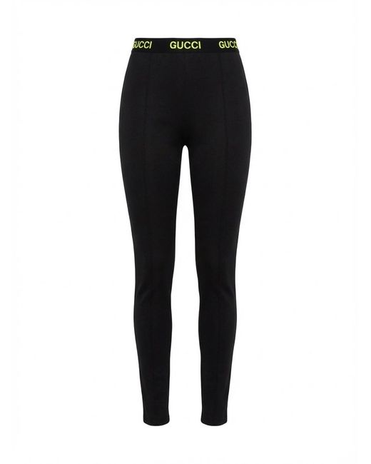 Gucci Black Logo-Print Waistband Leggings