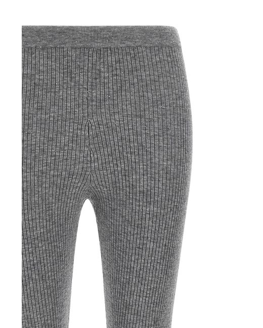 Pinko Gray Ibiza Flared Knitted Pants