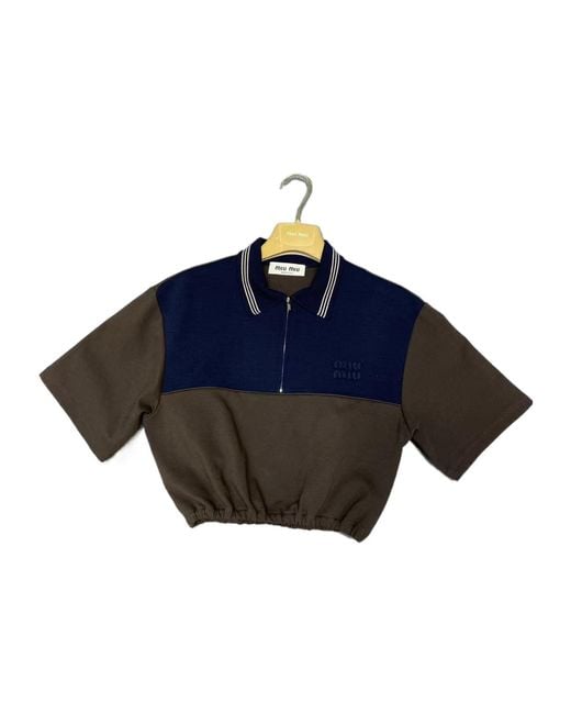 Miu Miu Blue Collared Top