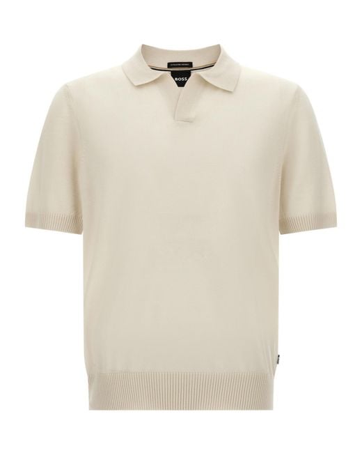 Boss White Short-Sleeved Polo Shirt for men