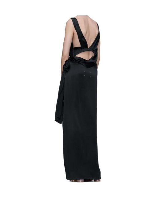 Maison Margiela Black Satin Maxi Dress