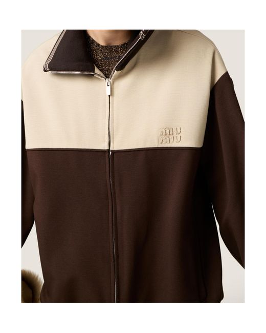 Miu Miu Brown Zipper Sweatshirt