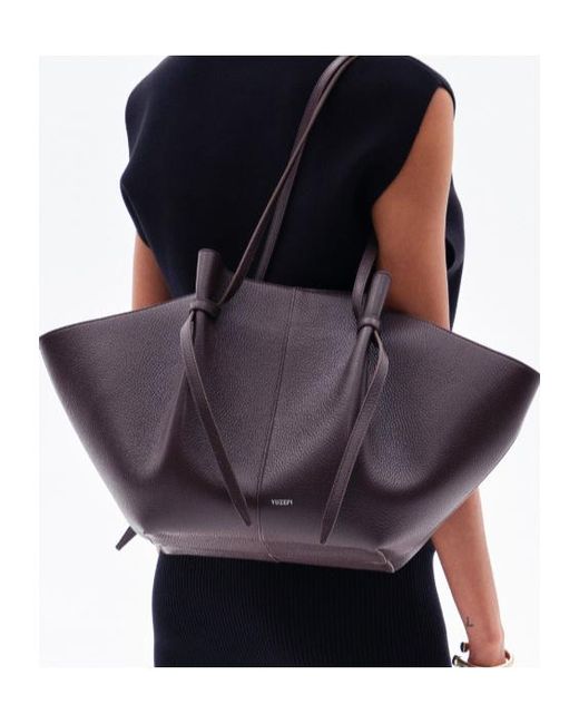 Yuzefi Brown Mochi Pebble-Grained Shoulder Bag