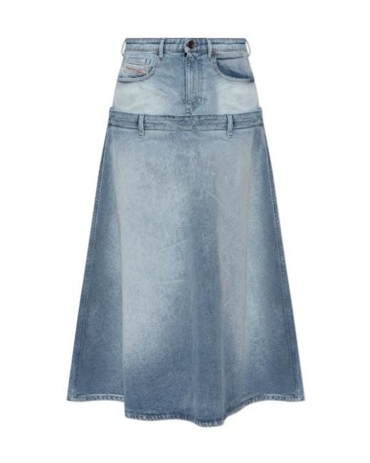 DIESEL Blue De Vorya Panelled Midi Skirt