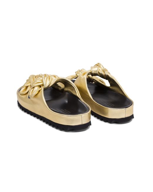 Officine Creative Metallic Knotted Double-Strap Sandals