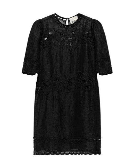 Isabel Marant Black Short-Sleeved Dress