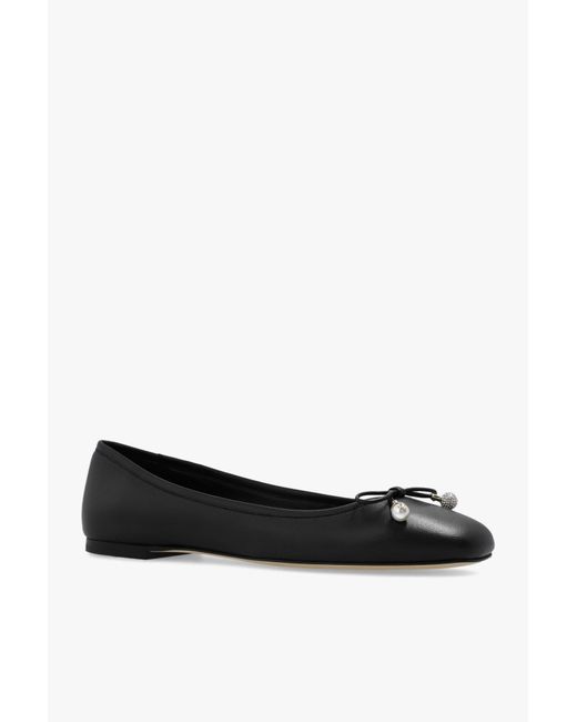 Jimmy Choo Black Elme Embellished Flat Shoes