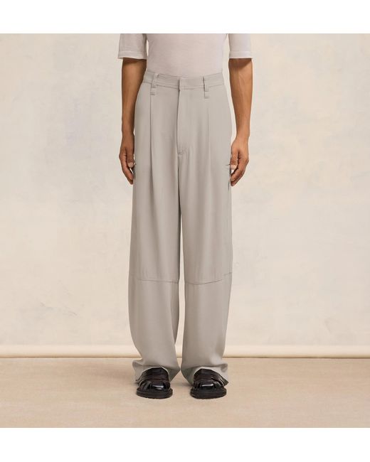 AMI Gray Ami Wide-Leg Pants for men