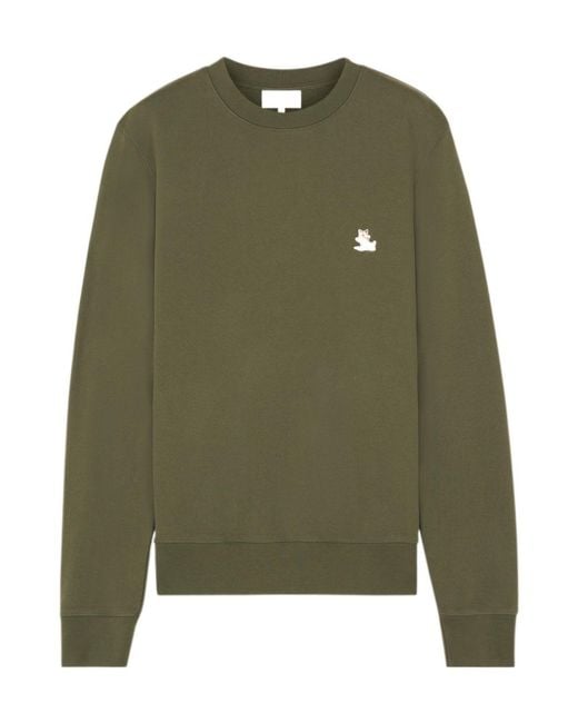 Maison Kitsuné Green Maison Kitsuné Chillax Fox Patch Crewneck Sweatshirt for men