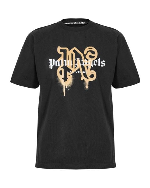 Palm Angels Black Crew-Neck Short-Sleeve T-Shirt for men