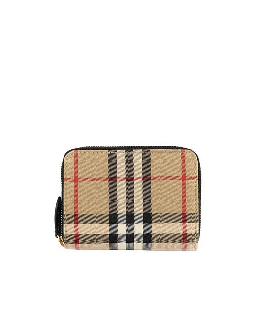 Burberry Multicolor Checkered Zipper Wallet