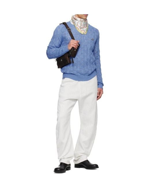 Vivienne Westwood White Patterned Scarf for men