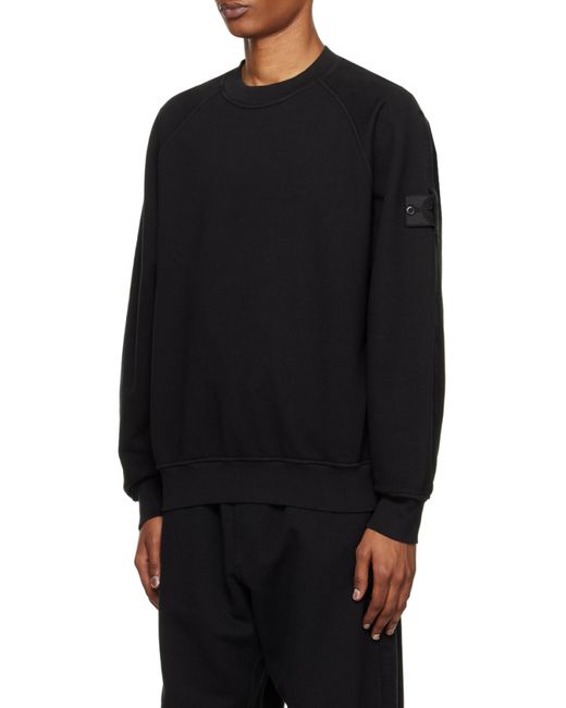 Stone Island Blue Logo-Patch Cotton Jumper for men