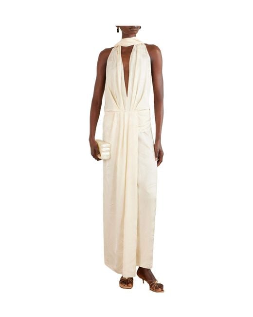 Johanna Ortiz White Halterneck Maxi Dress