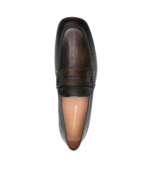 Dries Van Noten Black Leather Loafers for men