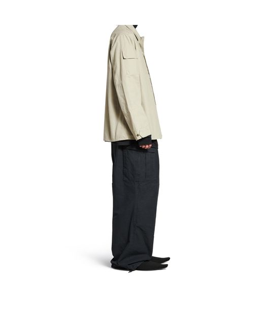 Balenciaga White Military Ripstop Shirt Jacket for men