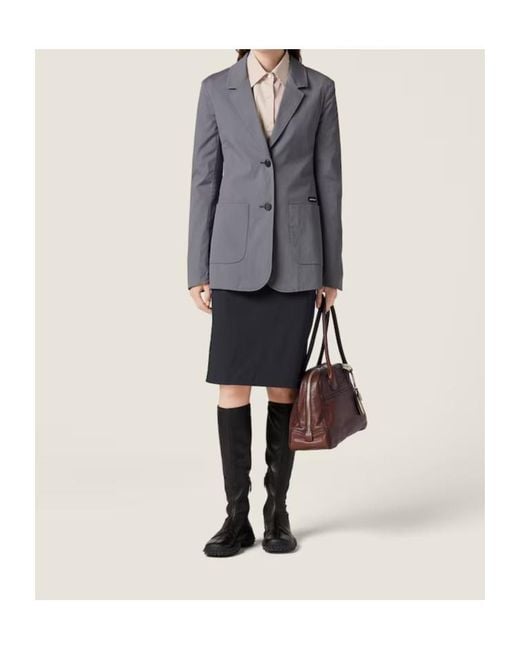 Miu Miu Blue Long-Sleeved Suit Jacket