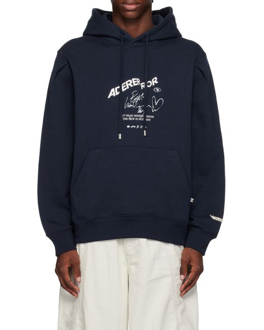 Adererror Blue Hooded Sweater for men