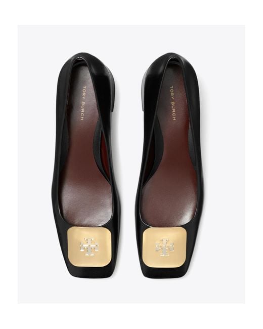 Tory Burch Black Georgia Square-Toe Pumps
