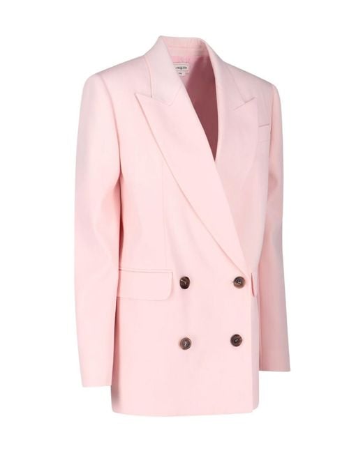 McQueen Pink Double Breasted Blazer