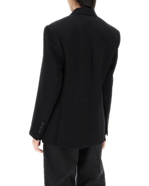 Wardrobe NYC Black Double-Breasted Suit Jacket