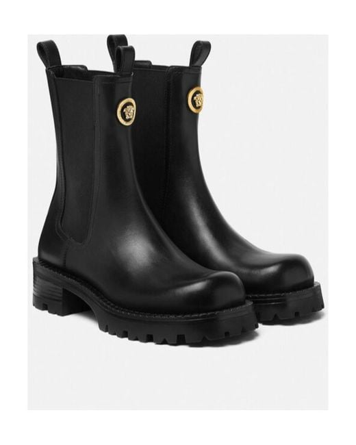 Versace Black Vagabond Slip-On Chelsea Boots