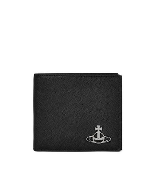 Vivienne Westwood Black Embellished Kent Billfold Wallet for men
