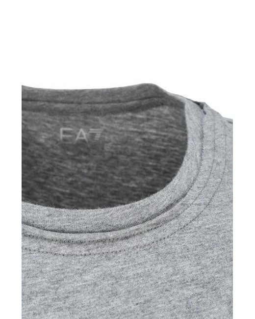 EA7 Gray Printed T-Shirt With Round Neck for men
