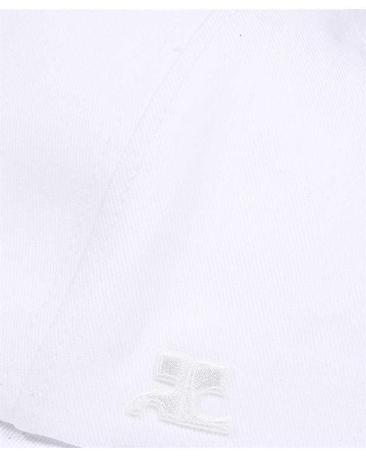 Courreges White Curved-Peak Cotton Cap