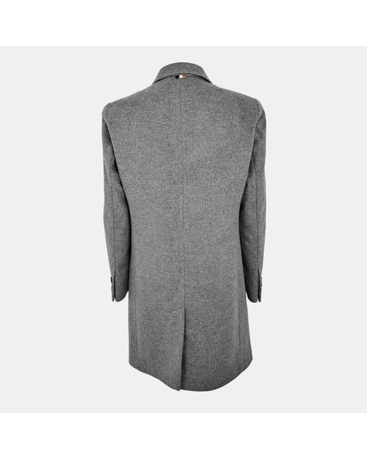 Boss Gray Solid Color Coat for men