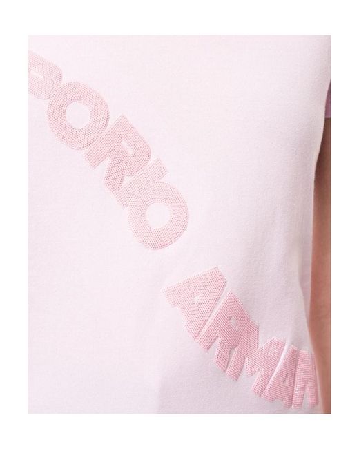 Emporio Armani Pink Logo Short-Sleeved T-Shirt