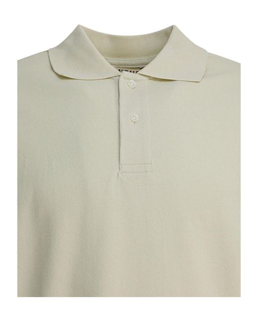 Auralee White Short-Sleeved Polo Shirt for men