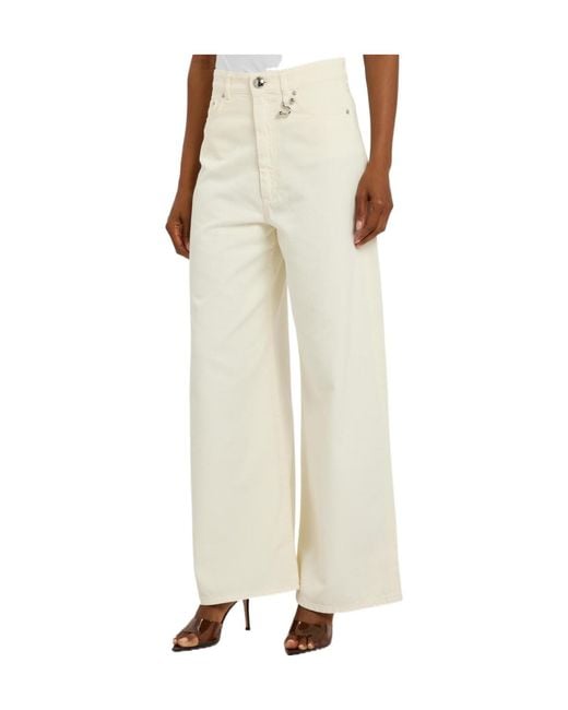 Sportmax White Wide-Leg Denim Jeans