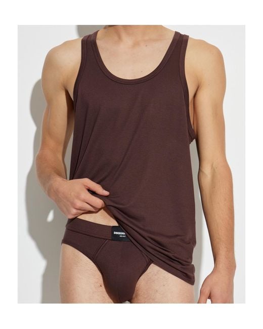 DSquared² Purple Logo-Patch Vest for men