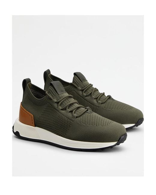 Tod's Green Mesh Running Lace-Up Sneakers for men
