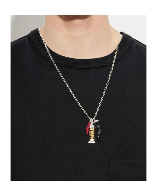 Isabel Marant White Pendant Detailed Chain Linked Necklace for men