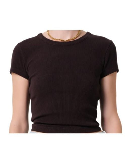 Citizens of Humanity Black Ribbed Knit T-Shirt